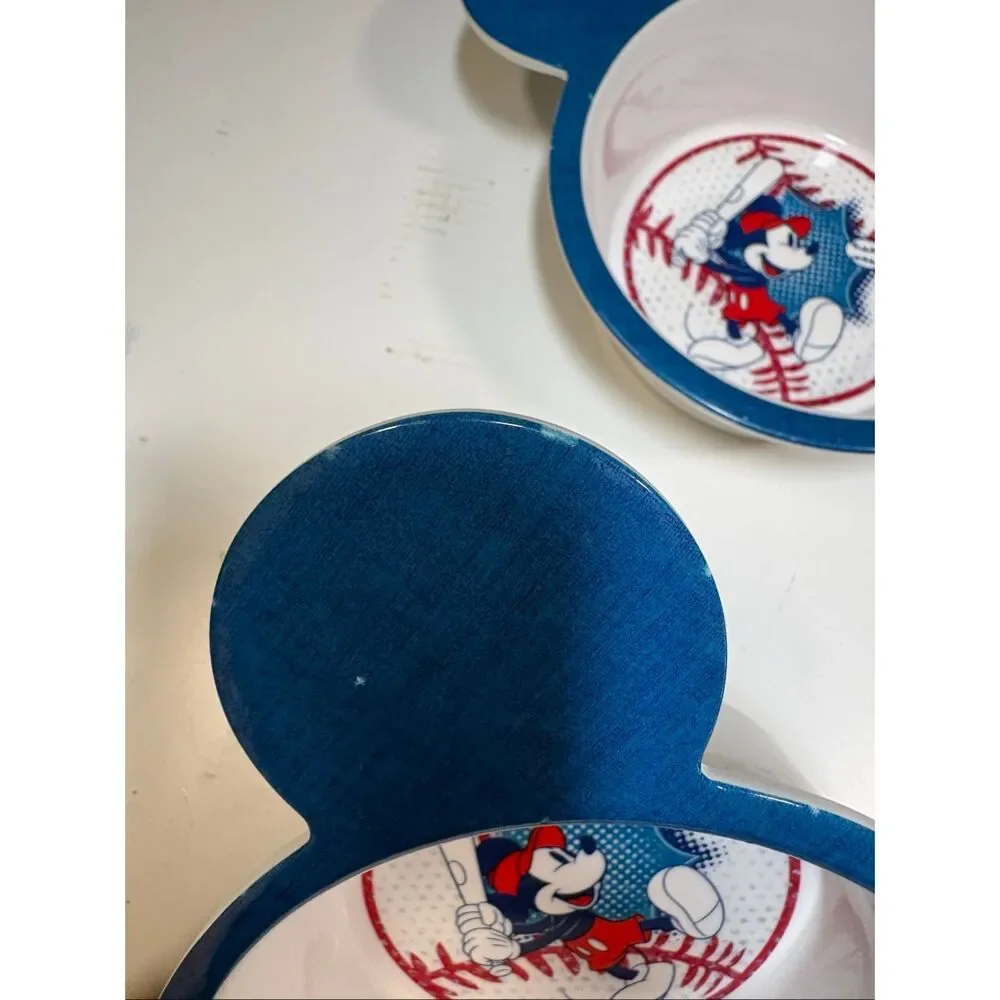 Disney Mickey Mouse Baseball Snack Bowls Set of 2 Kohl’s BPA Free 2015